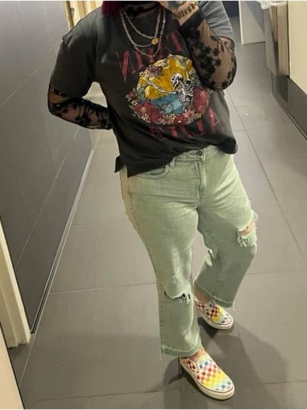 Maurices distressed high rise crop pants